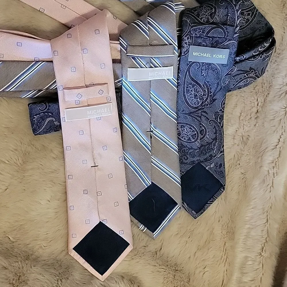 MICHAEL KORS 100% SILK TIES - LOT OF THREE